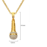 1.2ct Round Cut Diamond Mike Shape Unique Pendant Chain 14k Yellow Gold Finish