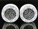 0.75ct Round Cut Diamond Iced Hip Hop Circular Stud Earrings 14k White Gold Over