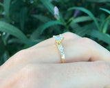 1.5ct Princess Cut Diamond Solitaire Ring 14k Yellow Gold Over with Round Accent