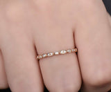 3Ct Cushion Cut Blue Aquamarine Bridal Set Vintage Band Ring 14K Rose Gold Over