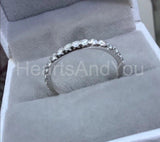 0.7ct Round Cut Moissanite Full Eternity Wedding Band 14k White Gold Plated