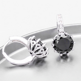 2.5Ct Round Cut Black Diamond Elegant Party Drop Earrings 14K White Gold Finish