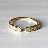 1ct Round Cut Diamond Engagement Ring Stackable Bezel Set 14k Yellow Gold Finish