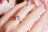 2ct Heart Cut Peach Morganite Engagement Ring 14k White Gold Finish Heart Shaped