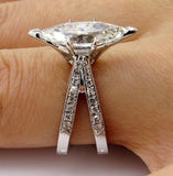 5Ct Marquise Cut Diamond Reverse Split Shank Engagement Ring 14K White Gold Over