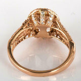 3ct Oval Cut Peach Morganite Engagement Ring Split Shank Halo 14k Rose Gold Over