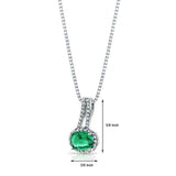 1.5Ct Oval Cut Green Emerald Diamond Halo Pendant 14K White Gold Finish NO CHAIN