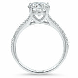 2.2ct Engagement Ring Round Cut Diamond Split Shank Design 14k White Gold Finish