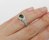 2ct Marquise Green Emerald Diamond Art Deco Engagement Ring 14k White Gold Over