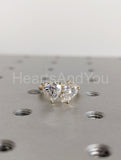 2ct Heart & Pear Cut Simulated Diamond Toi Et Moi Ring 14k Yellow Gold Plated