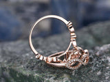 2ct Heart Cut Morganite Bridal Set Engagement Infinity Band 14k Rose Gold Finish