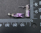 2.5ct Drop Dangle Earrings Baguette Cut Purple Amethyst 14k White Gold Finish