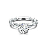 Infinity Twisted Rope Engagement Ring 1.2ct Round Cut Diamond 14k WhiteGold Over