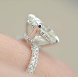 3Ct Oval Cut Diamond Hidden Halo Solitaire Engagement Ring 14K White Gold Finish