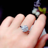 1Ct Round Cut Diamond Heart Shape Prong Engagement Ring 14K White Gold Finish