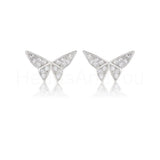 0.6ct Round Cut Moissanite Butterfly Stud Earrings 14k Yellow Gold Plated