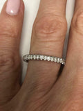 0.5ct Round Cut Diamond Wedding Band Full Eternity Women 14k White Gold Finish