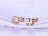 0.5ct Round Cut Peach Morganite Classic Stud Earring Women 14k Rose Gold Finish