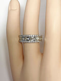 5Ct Emerald Cut Diamond Half Eternity Gatsby Wedding Band 14K White Gold Finish