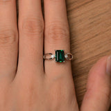 1ct Emerald Green Emerald Promise Wedding Engagement Ring 14k White Gold Finish