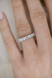 2ct Round Cut Diamond Wedding Band Stackable Half Eternity 14k White Gold Finish