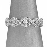 2Ct Round Cut Diamond Infinity Halo Design Wedding Band 14K White Gold Finish