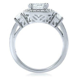 2.5ct Round Cut Diamond Engagement Ring Milgrain Halo Design 14k White Gold Over