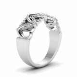 0.5ct Round Cut Diamond Intertwined Hearts Engagement Ring 14k White Gold Finish