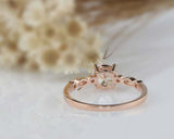 1.2ct Round Cut Diamond Vintage Solitaire with Accents Ring 14k Rose Gold Finish