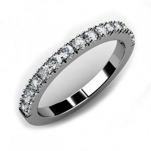 1ct Round Cut VVS1D Diamond Eternity Wedding Band Ring 14k White Gold Finish