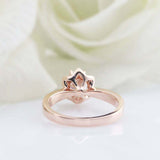 2ct Round Cut Diamond Floral Star Solitaire with Accents Ring 14k Rose Gold Over