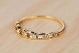 0.6ct Round Cut Diamond Wedding Band Stylish Stackable 14k Yellow Gold Finish