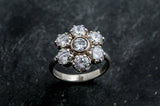 2.6ct Engagement Ring Round Cut Diamond Cluster Floral 14k White Gold Finish