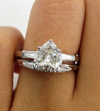 5Ct Heart Cut Diamond Bridal Set Engagement Ring Band 18K White Gold Finish