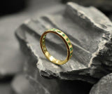 1ct Wedding Band Round Cut Green Emerald Half Eternity 14k Yellow Gold Finish