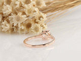 1ct Round Cut Peach Morganite Engagement Ring Diamond Trilogy 14k Rose Gold Over