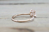 1.3ct Cushion Cut Peach Morganite Engagement Ring Hidden Halo 14k Rose Gold Over