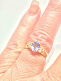 2.3ct Oval Cut Blue Tanzanite Diamond Petite Solitaire Ring 14k Yellow Gold Over