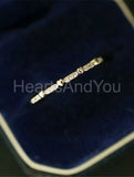 0.2ct Round Cut Moissanite Stacking Hearts Wedding Band 14k Yellow Gold Plated