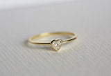 0.4ct Heart Cut Diamond Engagement Ring 14k Yellow Gold Over Bezel Set Solitaire