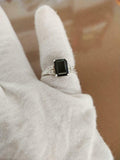 2ct Engagement Ring Emerald Cut Diamond Petite Solitaire 14k White Gold Finish