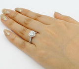 Halo Solitaire Engagement Ring 1ct Heart Cut VVS1D Diamond 18k White Gold Finish