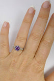 1.4ct Round Cut Purple Amethyst Engagement Ring 14k White Gold Finish Solitaire