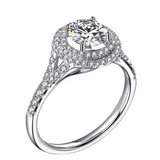 2.4ct Round Cut VVS1D Diamond Engagement Ring 14k White Gold Finish Double Halo