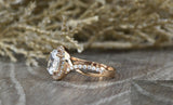 1.9ct Oval Cut VVS1D Diamond Engagement Ring 14k Rose Gold Finish Halo Twisted