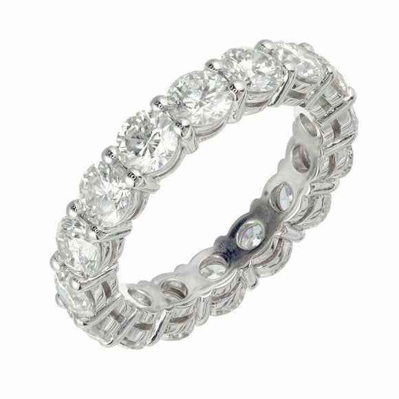 4.9ct Round Cut Diamond Gatsby Full Eternity Wedding Band 14k White Gold Finish