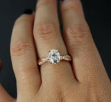 Infinity Twisted Rope Engagement Ring 1.5ct Oval Cut Diamond 14k RoseGold Finish