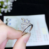 2ct Pear Cut Diamond Engagement Ring Princess Crown Tiara 14k White Gold Finish