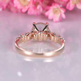 1.5ct Round Cut Morganite with Round Accents Engagement Ring 14k RoseGold Finish