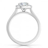 1.5ct Cushion Cut VVS1D Diamond Halo Engagement Ring 14k White Gold Finish